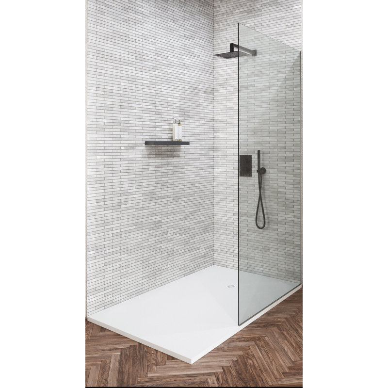 Base de douche Curbless Ava ardoise 60 po x 36 po, Blanc