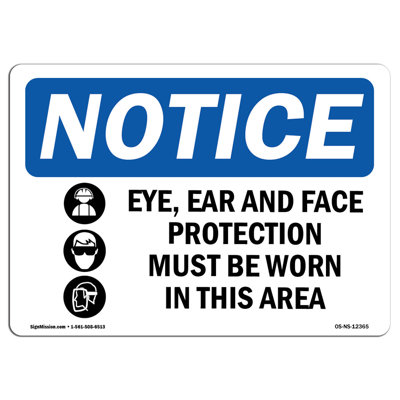 Eye Ear and Face Protection Sign