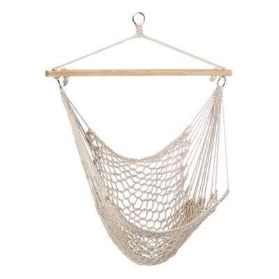 Hanging Hammock Chair Swing | Woven Outdoor Porch Rope Seat