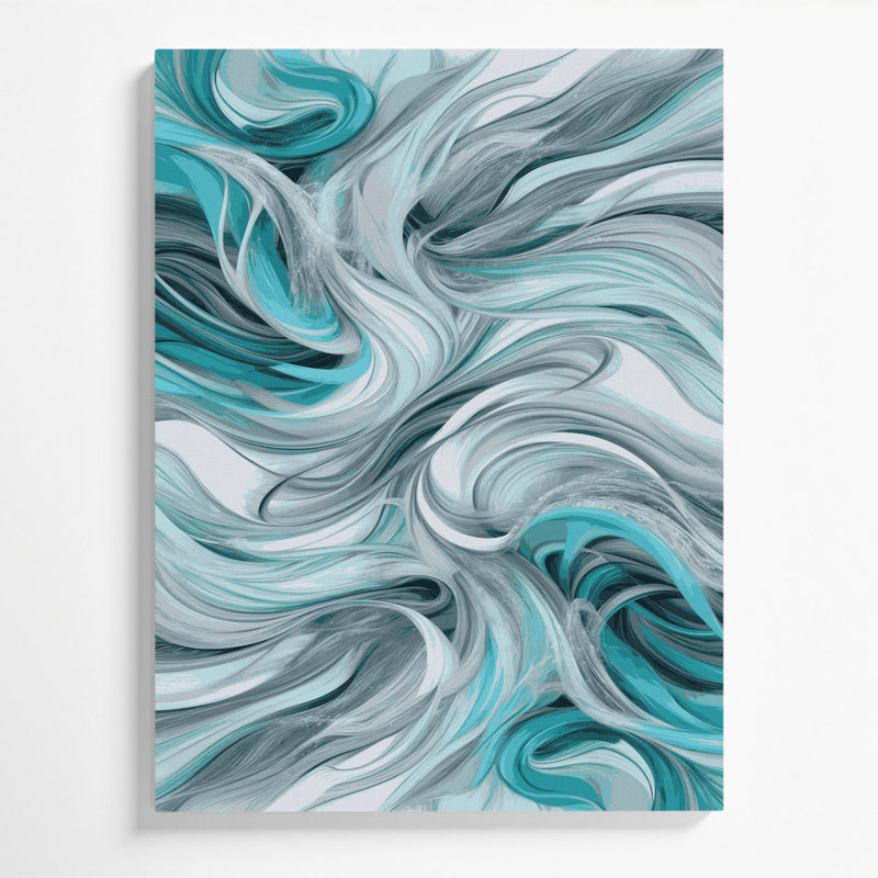 Art numérique sur toile 43, "Abstraction numérique", H 11 po x l 14 po