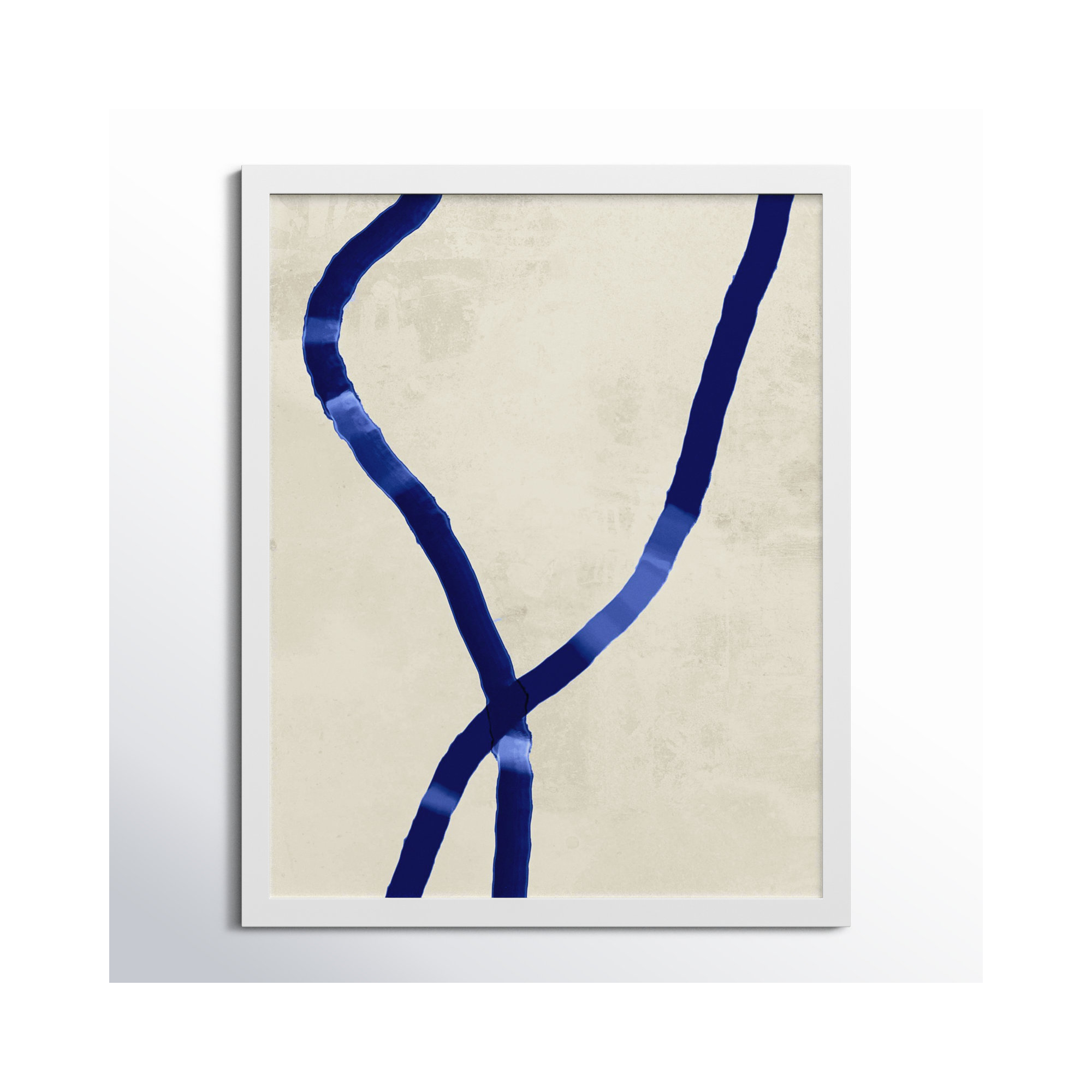 Blue Rope 1 by Jacques Pilon, 50" H x 40" W x 1.25" D, White Framed