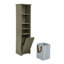 Armoire de rangement pour salle de bain de 64 po de hauteur pour petit espace, armoire sur pied pour salle de bain, bureau à domicile, 4 tablettes réglables et panier à linge, espace de rangement caché pour vêtements, gris
