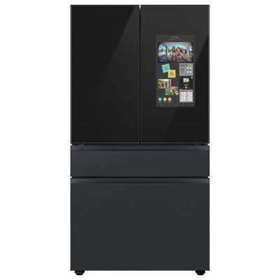 Samsung Bespoke Matte Black Steel Kitchen Package with 29 cu. ft. 4-Door French Door Refrigerator with Family Hub and Gas Range