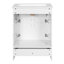 Meuble-lavabo intégré en céramique avec 2 portes, 1 tiroir basculant et 1 lavabo-1479567201