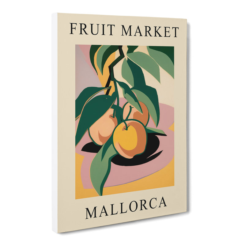 Peach Mallorca Fruit Market - Wrapped Canvas Print, 50cm H x 35cm W x 3cm D