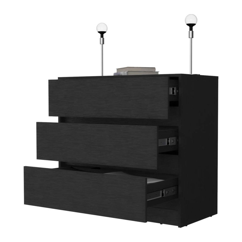 Commode 3 tiroirs noire