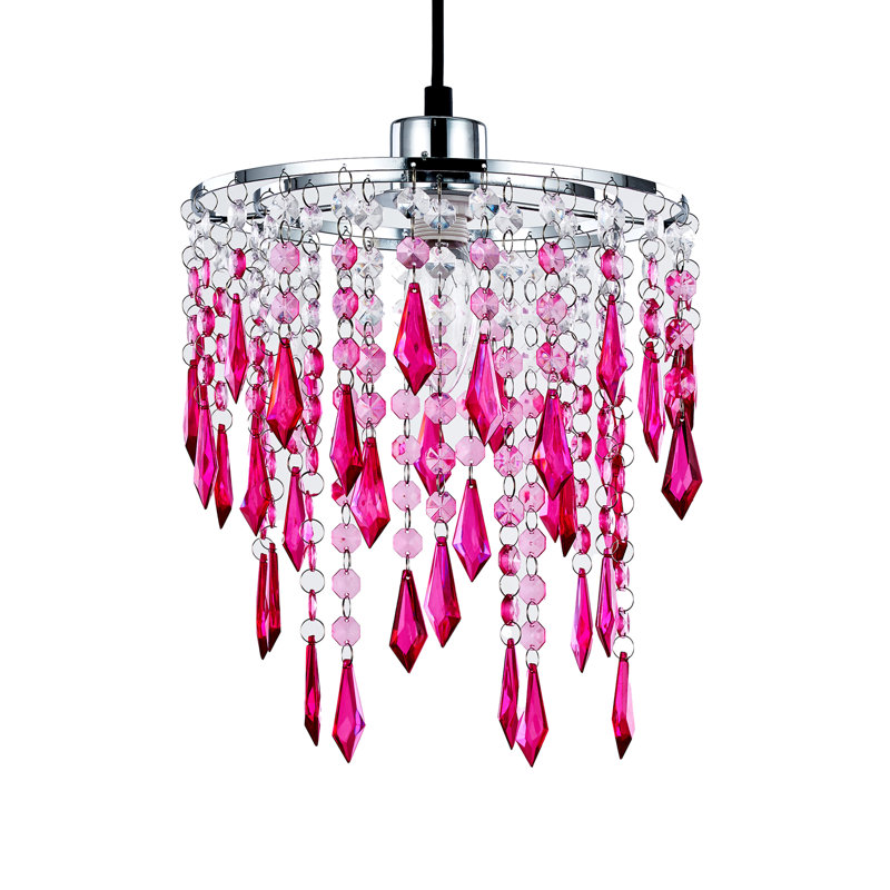 25.5cm H Novelty Pendant Shade ( Screw On ), Purple/Pink/Clear