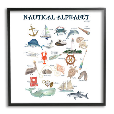 " Educational Nautical Alphabet Learning Chart Marine Wildlife " by Dishique