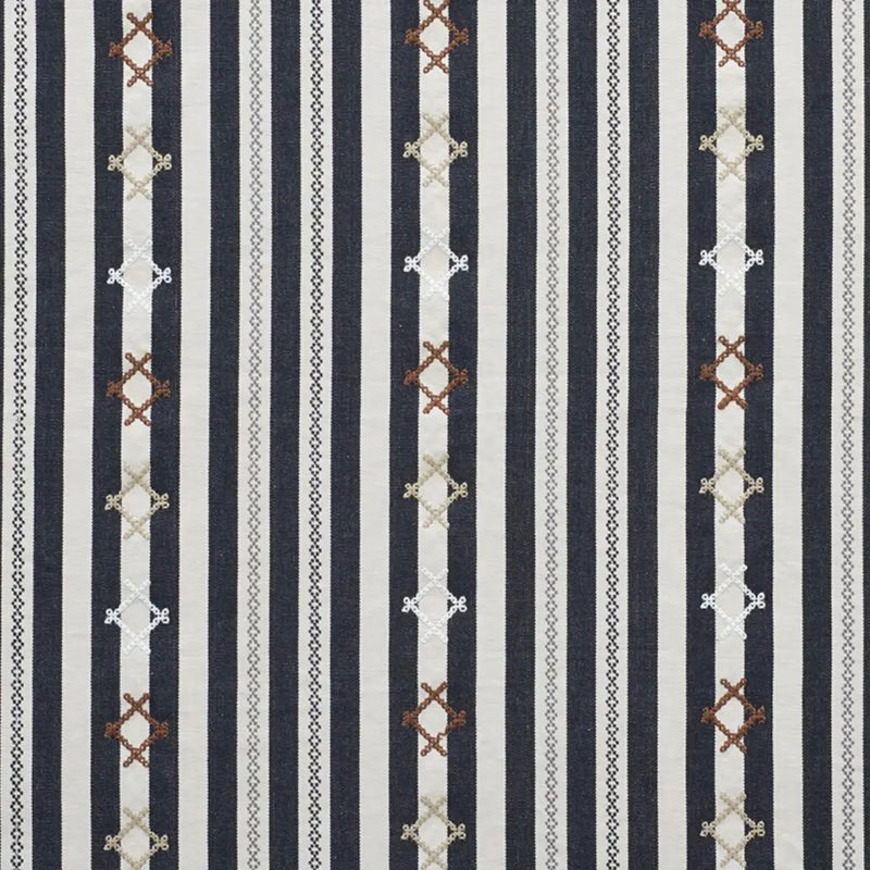 Rhodes Stripe Fabric, Black