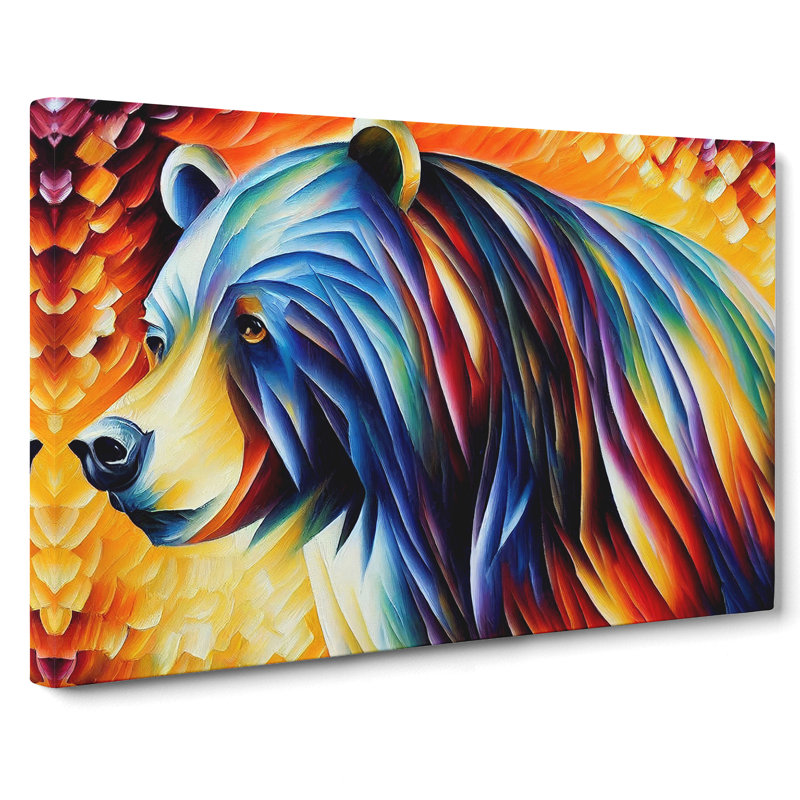 Painted Bear Abstract - Wrapped Canvas, 50cm H x 76cm W x 3cm D
