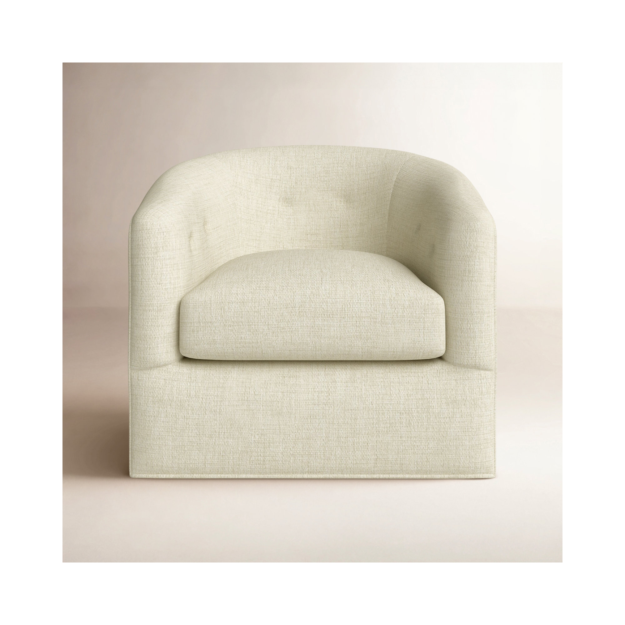 Midori Upholstered Swivel Barrel Chair, Ida Beige