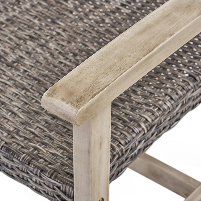 Chaise club en bois et osier Hampton (ensemble de 2)