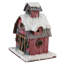 Décoration de Noël grange enneigée à carreaux rouges et blancs 11,75 po