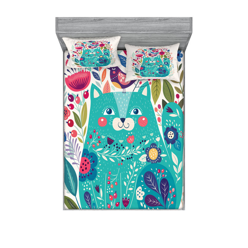 Drap-housse pour chat et taie décorative Ambesonne, écume de mer multicolore