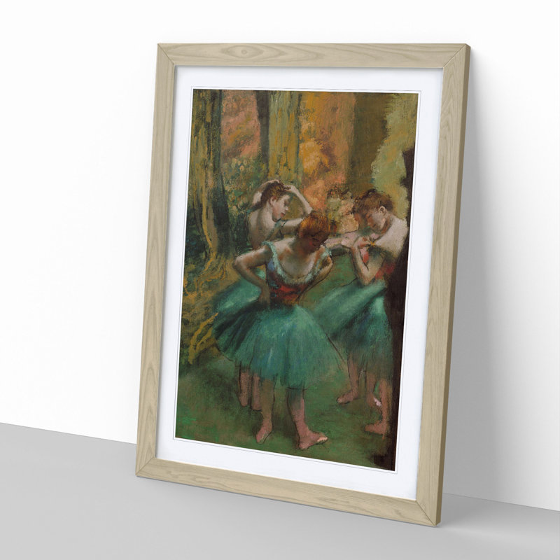 Preparing Ballet Ballerina Dancers by Edgar Degas - Picture Frame Painting, Oak Framed, 48cm H x 36cm W x 2cm D