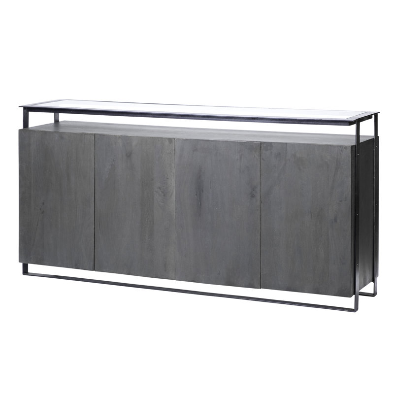 Buffet en bois de manguier de 72 po de largeur Elvera