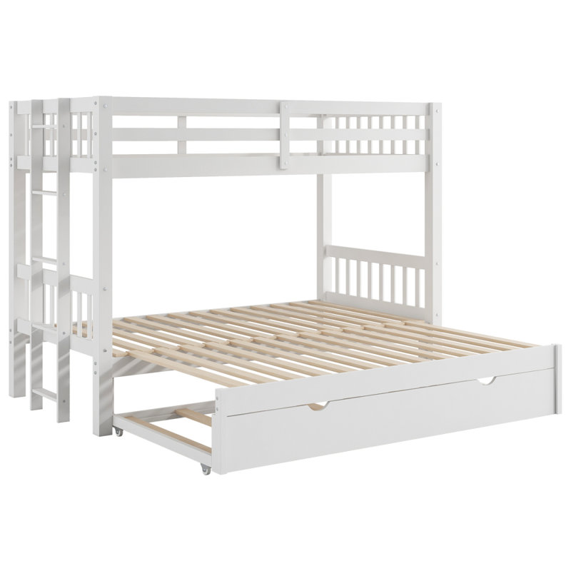 Lit simple superposé au-dessus d'un lit gigogne, gigogne, blanc (ancien SKU: SM000301AAK-1), Blanc