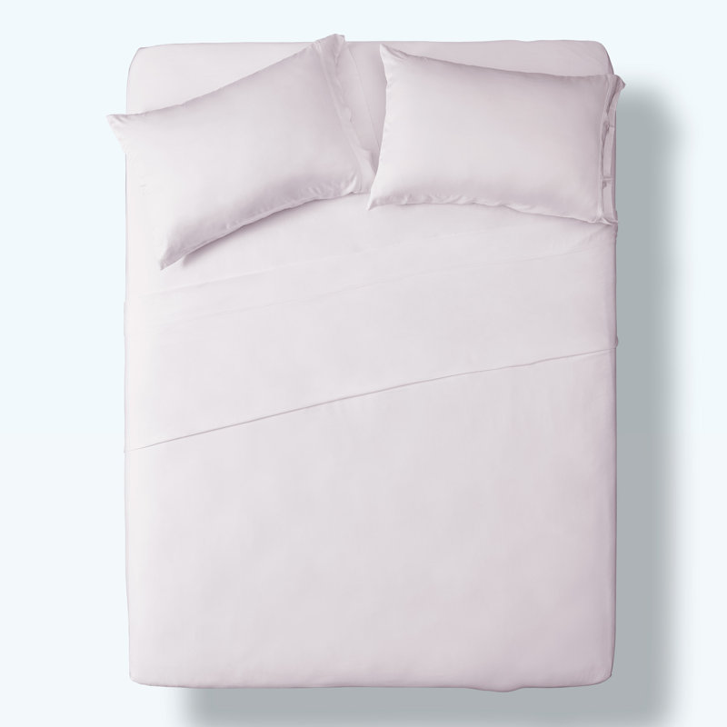 White Full/Double Cotton Bamboo Sheet Set with Pillowcases