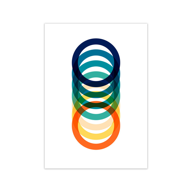 Mid Century Rings Original - Print, No Frame, 42cm H x 30cm W x 1cm D