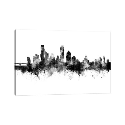 Austin, Texas, horizon, noir et blanc
