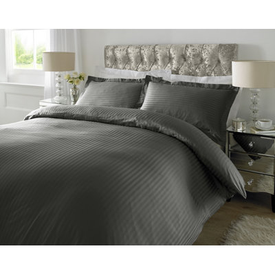 Satin Striped Duvet Cover Set with Pillowcases