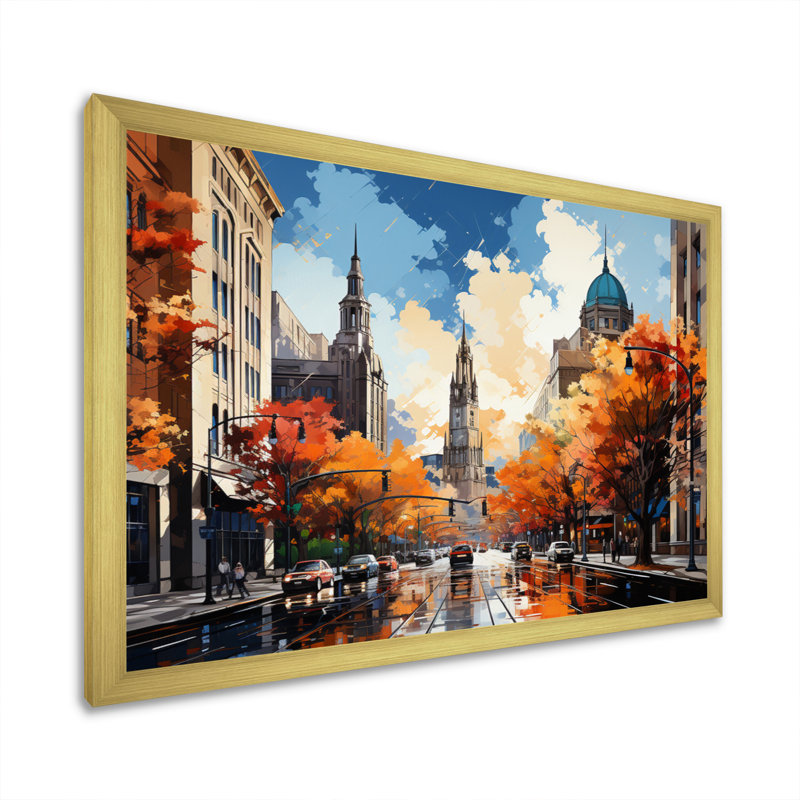 Boston Popart III sur impression sur toile, H 34 po x l 44 po x P 1,5 po, Cadre doré à une seule photo