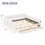Lit plateforme rembourré King Size avec port USB et 2 tiroirs, blanc