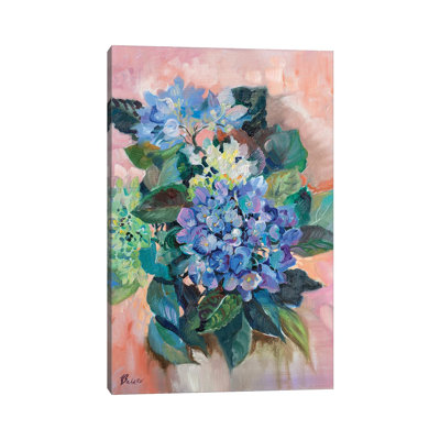 Blue Hydrangea by Katharina Valeeva - Wrapped Canvas Painting