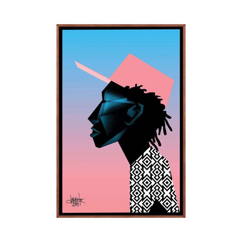 Space Is The Place IV by VCalvento - Print on Canvas, Classic Brown Wood Framed, 66.04 cm H x 45.72 cm W
