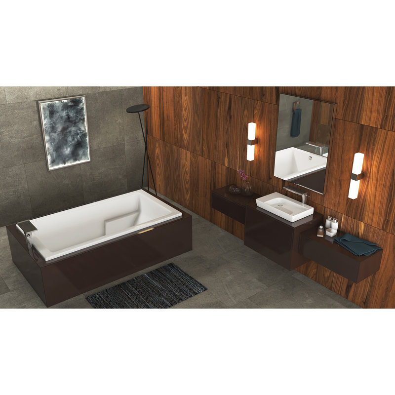 Galveston 72" x 32" Drop In Combination Acrylic Bathtub, Biscuit