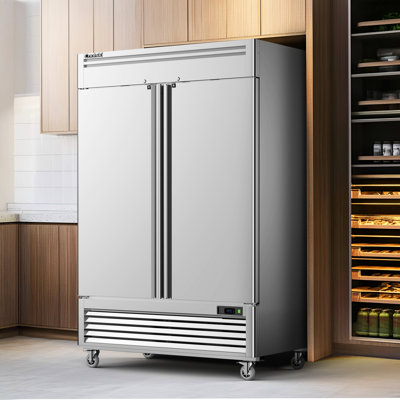 54 In. 49 Cu. Ft. 2 Door Commercial Reach In Refrigerator Stainless Steel