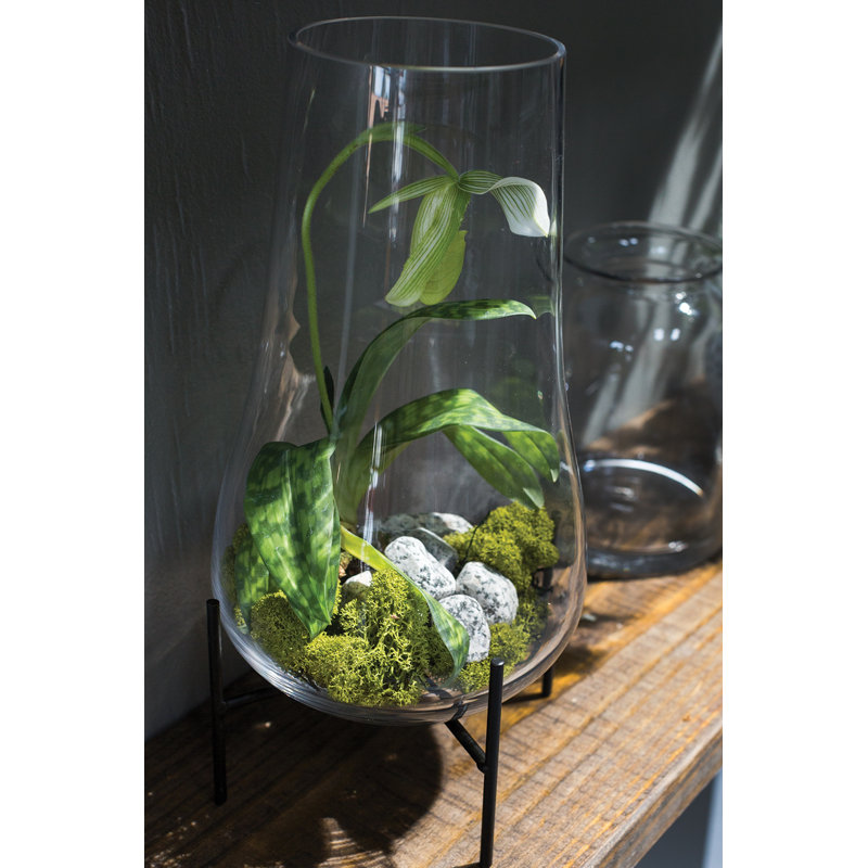 Audrina Handmade Glass Table Vase, 14.25" H x 8" W x 8" D
