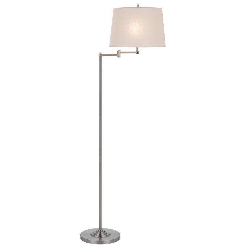 Svava 63'' Swing Arm Floor Lamp, Silver