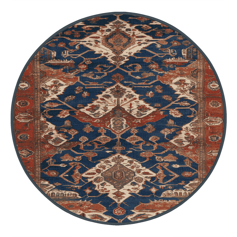 Tapis brun lavable à la machine, Rond 6 pi
