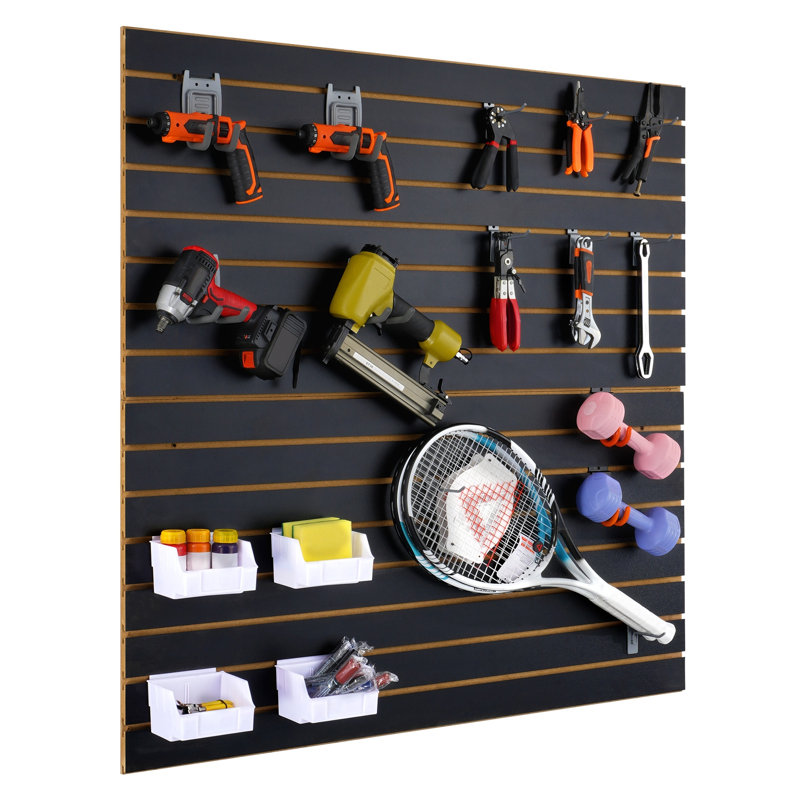 Panneaux latéraux robustes 4 pi x 2 pi (ensemble de 2) (noir) - Organisateur de garage mural