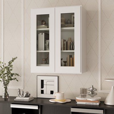 Meuble mural standard HOMEIBRO Cozy Design, 61 cm (L) x 30,5 cm (P) x 91,5 cm (H), en contreplaqué blanc Shaker, prêt à assembler