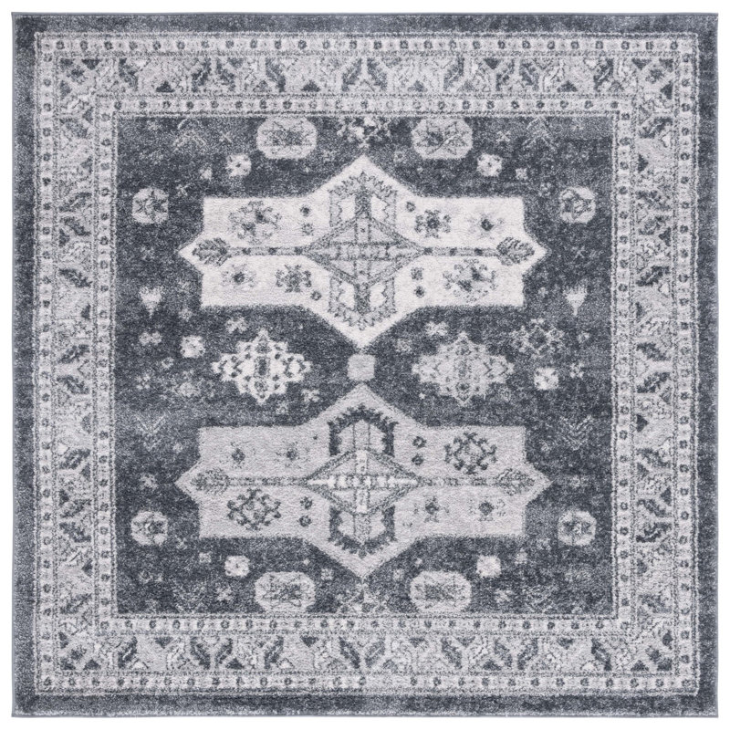 Tapis gris / gris foncé Gracie-Lou 660, Carré 6 pi 7 po
