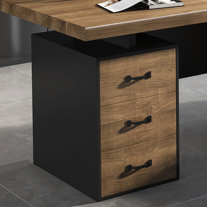 Bureau en bois massif à 3 tiroirs Burlywood, bureau Burlywood, 29.53" H x 62.99" W x 59.06" D, Retour à droite
