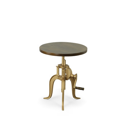 Neche Solid Wood Pedestal End Table 