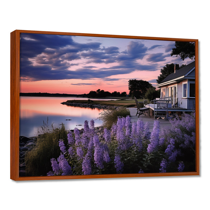 Vade mauve Lakehouse Serenade, H 12 po x l 20 po x P 1 po, Cadre flottant brun