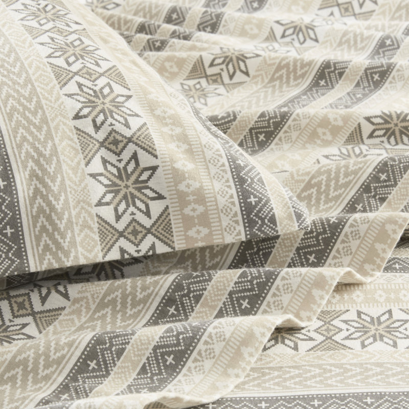 Drap en flanelle 100% coton grand format - confortable et pour un repos paisible, imprimés variés, drap plat, matelas ajusté de 14 po, 2 taies d'oreiller, lavable à la machine, literie, divers