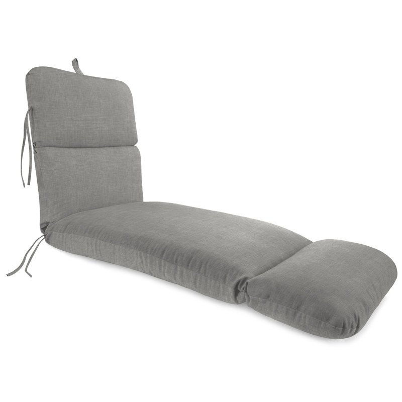 74" x 22" Outdoor Chaise Lounge Cushion with Ties and Loop, Celosia Graphite