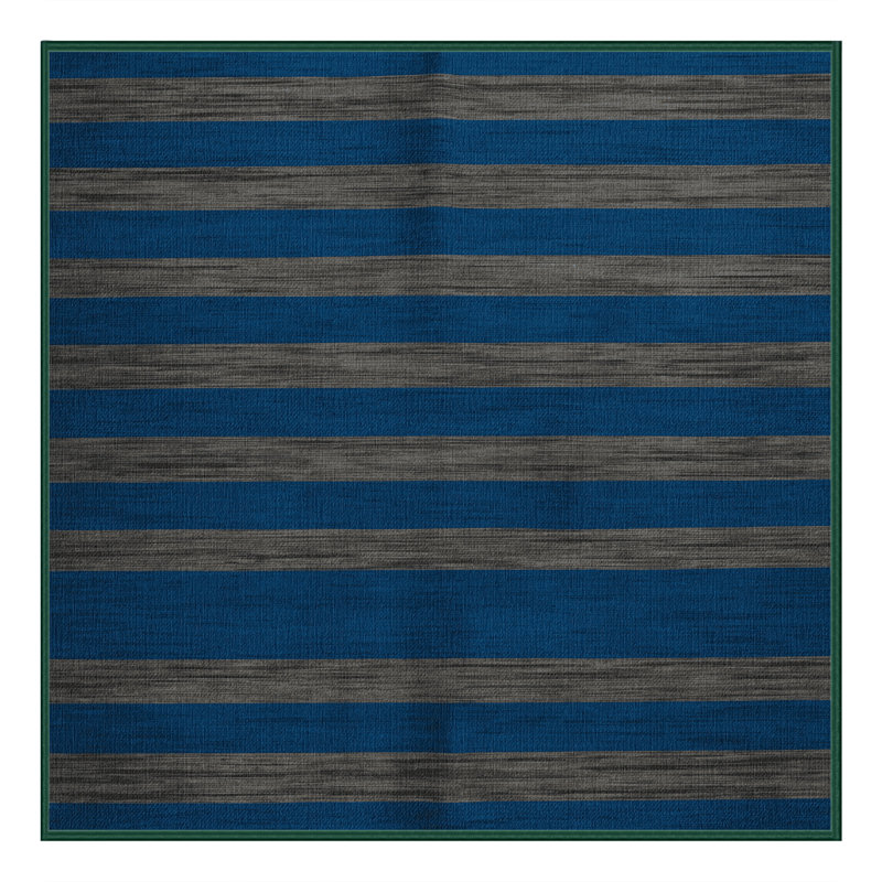 Tapis vert à rayures horizontales lavable à la machine, Carré 8 pi