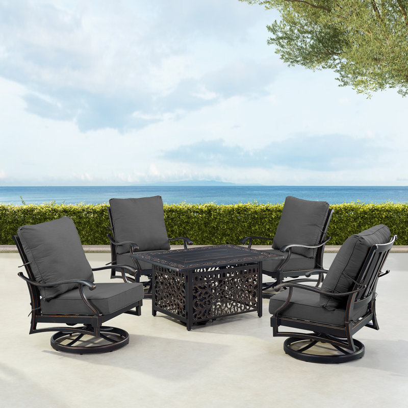 Paij Outdoor 5 - Piece Conversation Set, Black
