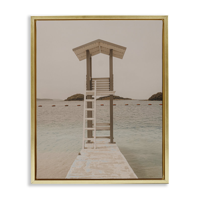  "Beach Lifeguard Lookout", art mural encadré flottant par LSR Design Studio, H 31 po x l 25 po