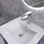 Meuble-lavabo simple autoportant bleu 18 po avec lavabo en céramique, avec porte à fermeture douce, tablette réglable-1292383480