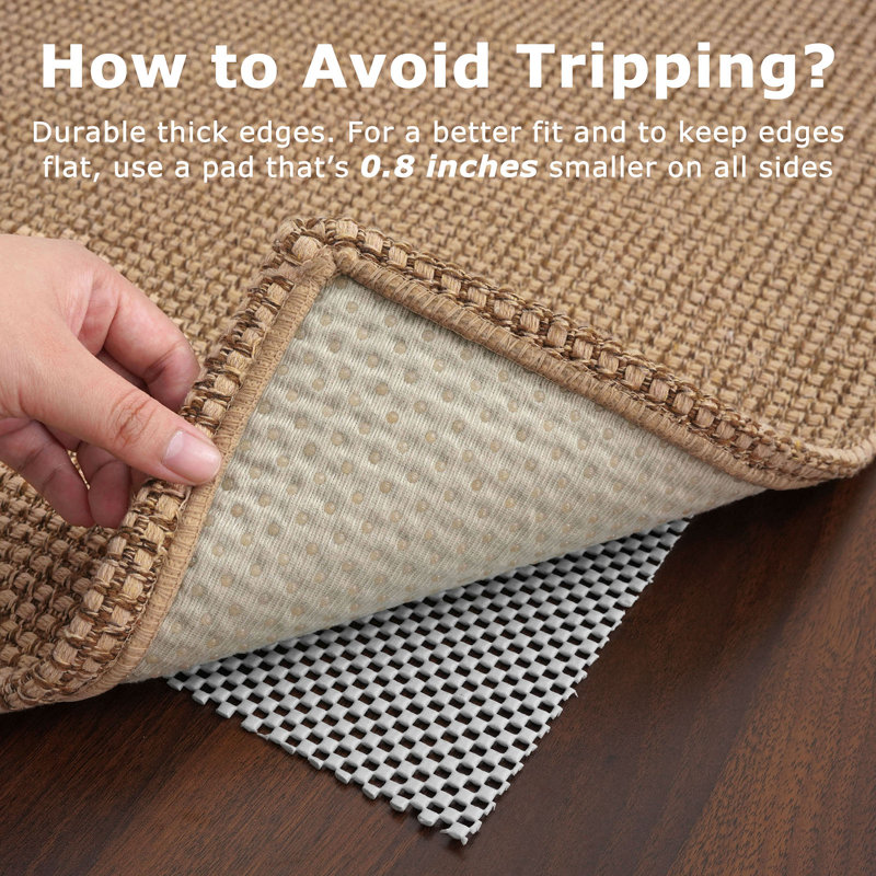 Machine Washable Cotton Area Rug with Non-Slip Backing， Tan/Brown, Rectangle 2' x 3'