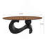 Ensemble de 2 tables basses gigognes noires, ensemble de tables basses orales et rondes, table industrielle pour le salon, grand 47,24 po, petit 19,69 po-1842879319