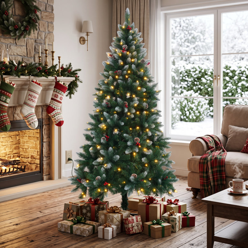 6ft Lighted Artificial Spruce Christmas Tree