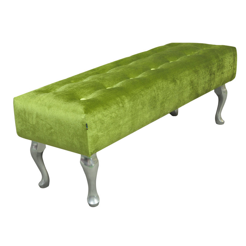 Glamour Upholstered Bench, Lime